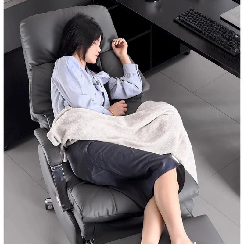 Nordic Leather Boss Chair Electric Business Office Ventilated Massage Chair Sedentary Computer Sillas De Oficina OfficeFurniture