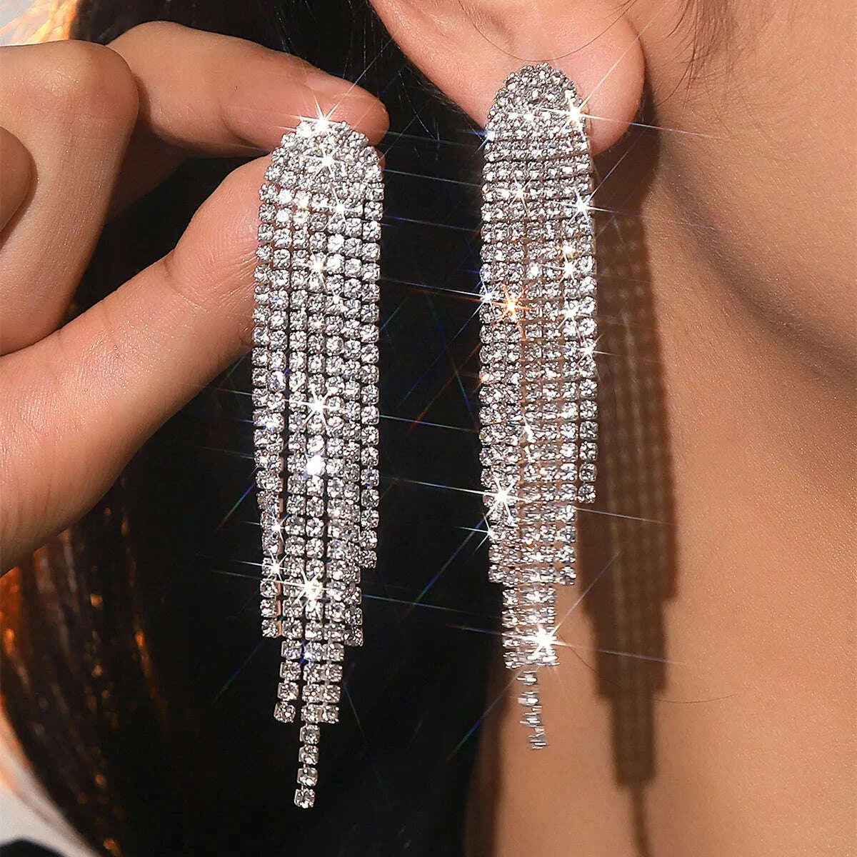 2pc-womens-fashion-copper-claw-chain-long-tassel-earrings-outdoor-travel-carnival-banquet-party-holiday-dressing-gift-233kimludkimlud-35558474