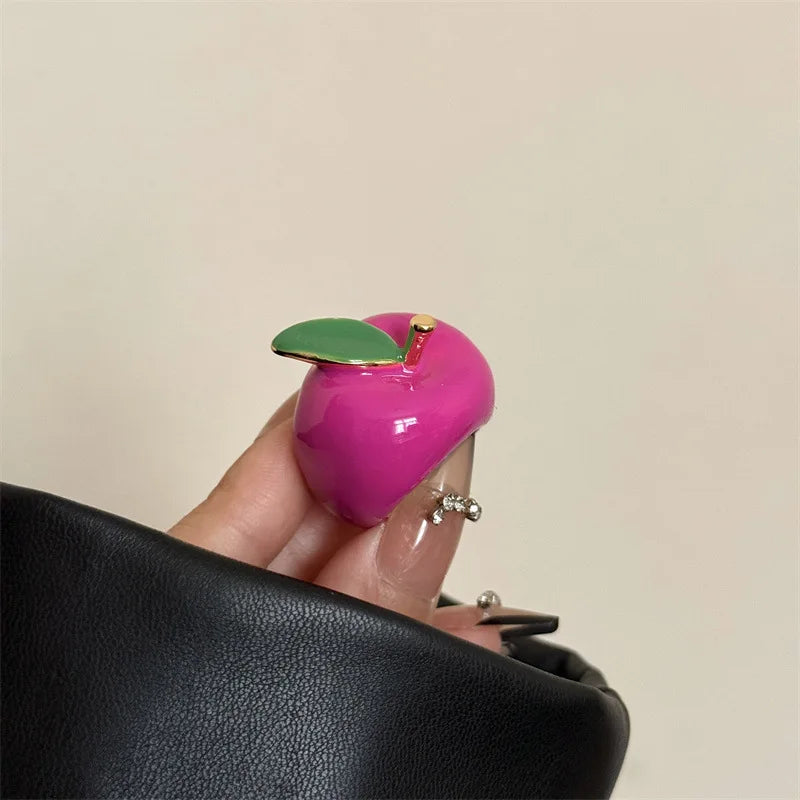 Colorful Enamel Oil Drip Doll Cute Russian Nesting Doll Green Frog Sweet Cool Stacking Ring for Women Girl Creative Jewelry