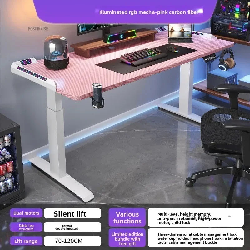L-Shaped Desk Height-Adjustable Electric With Quiet Motor And Programming Presets — Black | KIMLUD