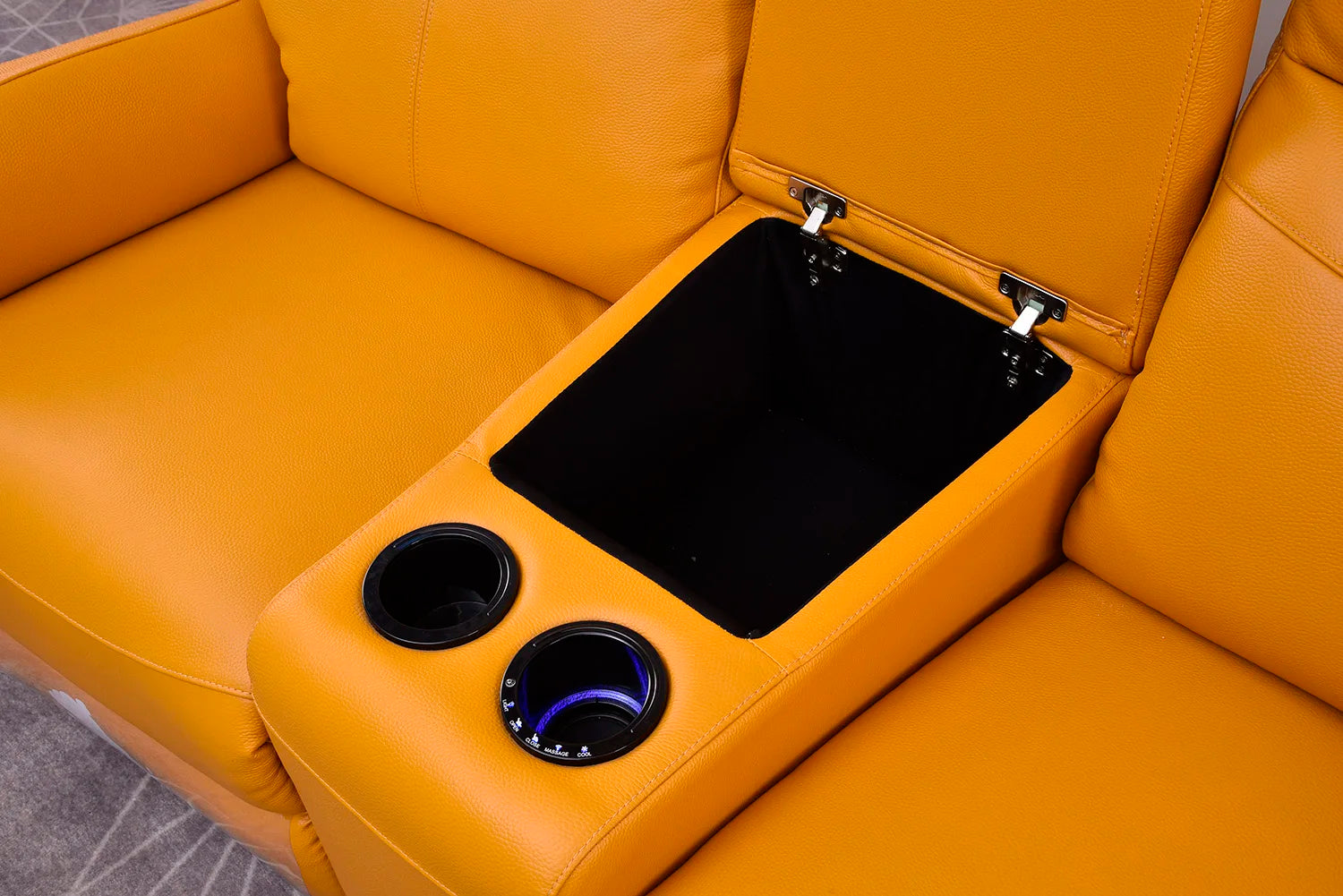 A High Quality Home Theater Recliner Leather Cinema Chair Theatre Seats With Cup Holder and Storage Box
