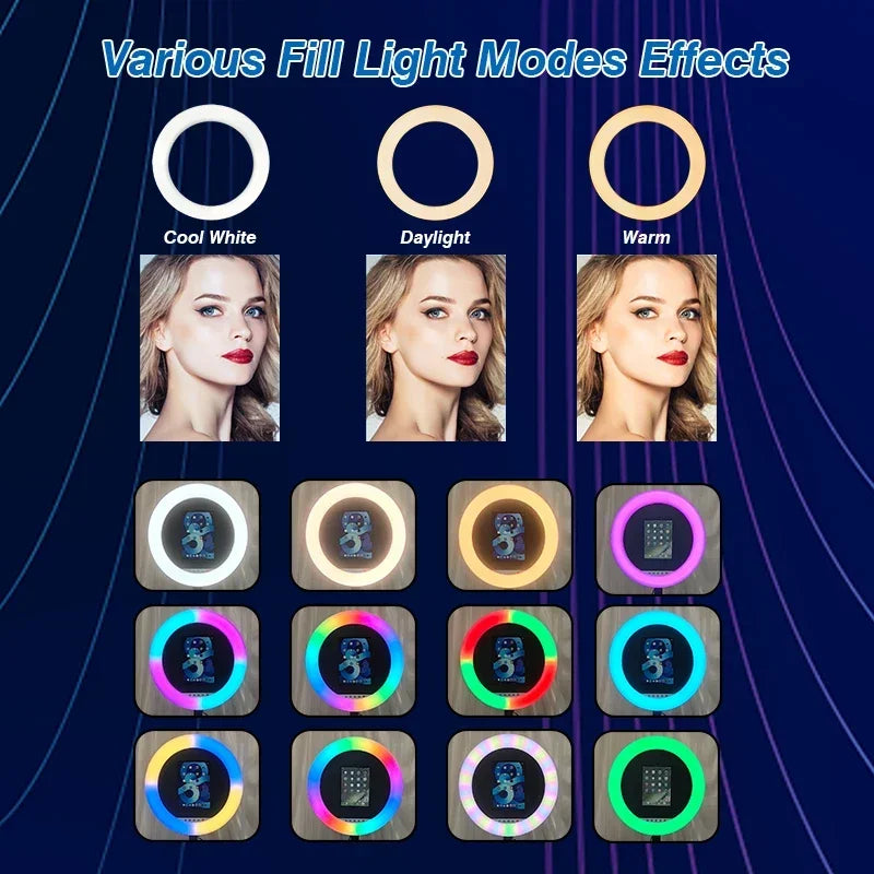 Portable 360 Photo Booth System With High-Power LED Lights And Stanchions — Black | KIMLUD