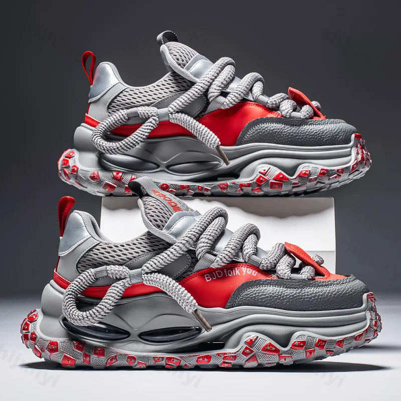 Fashion Trend Casual Low Top Non Slip Sport Shoes for Men 2025 Autumn New Mesh Breathable Comfortable Versatile Chunky sneakers