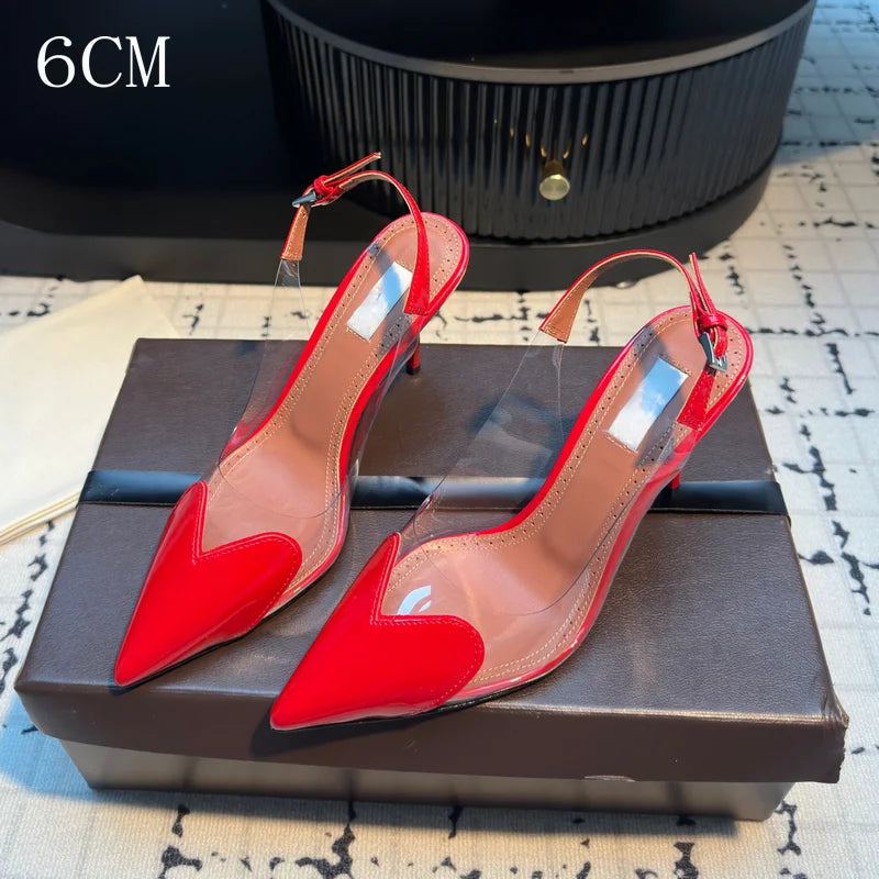 Transparent PVC Pointed Stiletto Pumps — Clear | KIMLUD