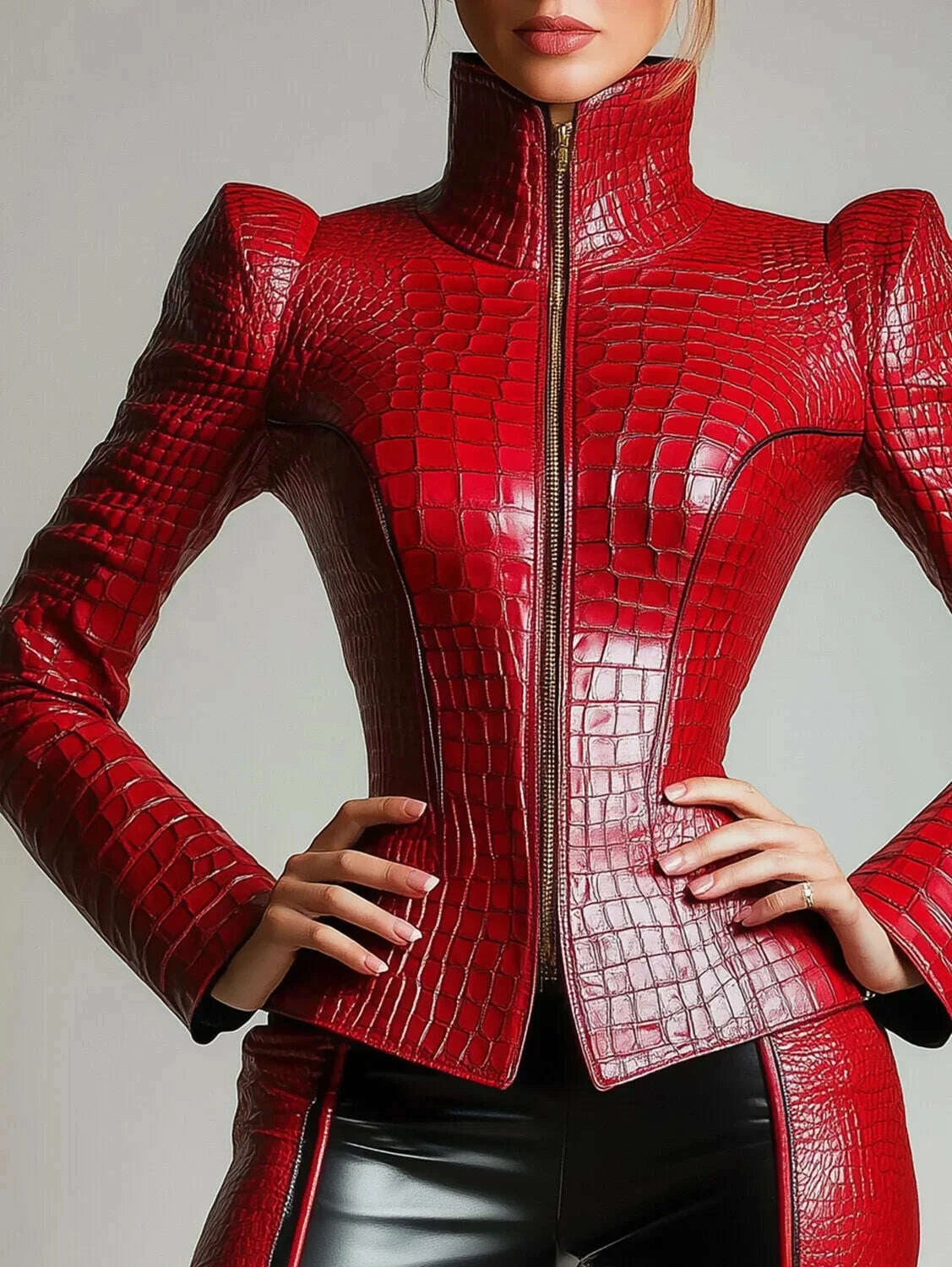 pu-leather-alligator-pattern-long-sleeve-zipper-jacket-turtleneck-slim-puff-sleeve-high-street-gothic-vintage-outerwear-coatkimludkimlud-35558061