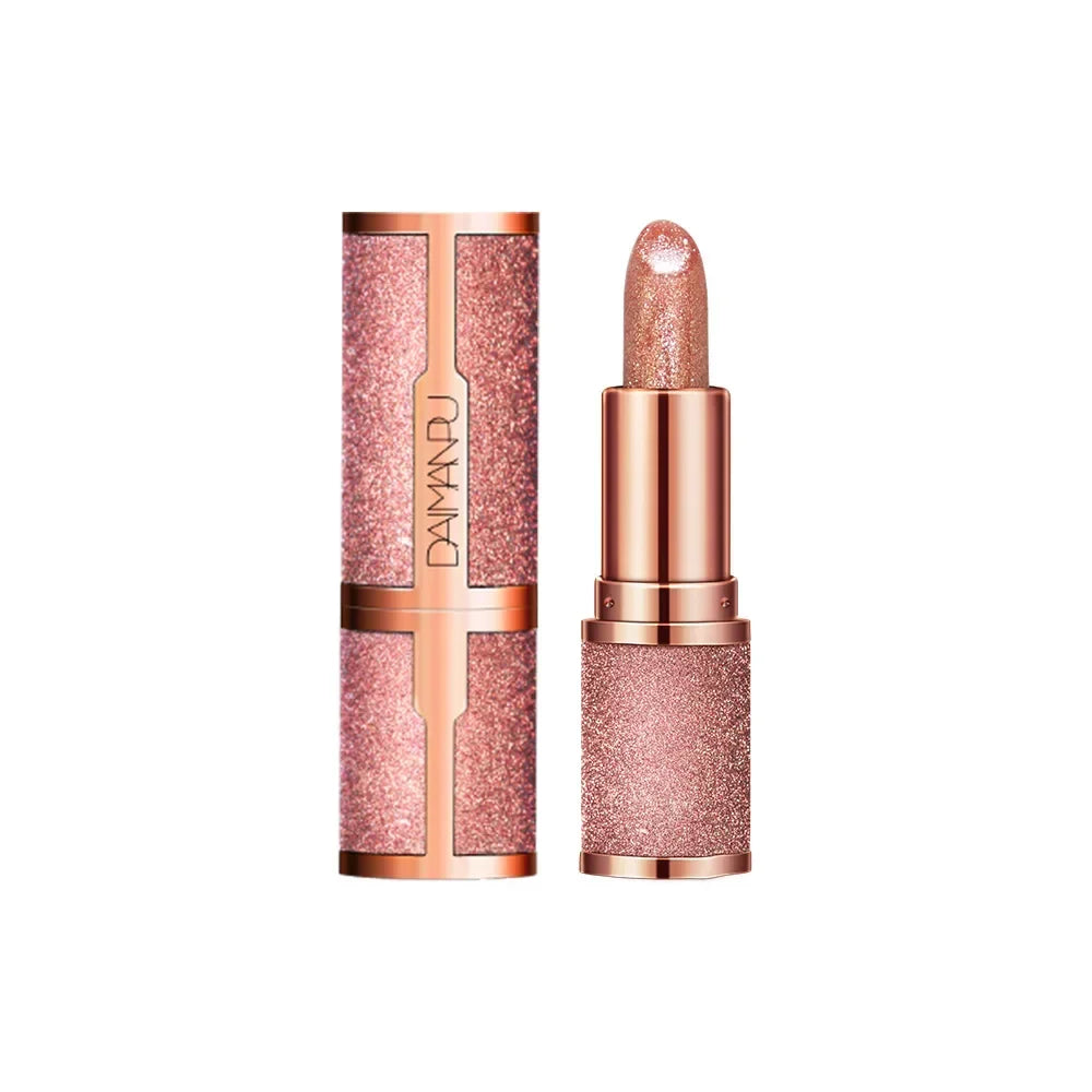Color Changing Glitter Lipstick Temperature Sensitive Long Lasting Waterproof — Rose Gold | KIMLUD