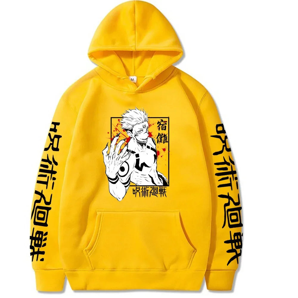 Hoodie – Graphic Sukuna Print – Knit – | KIMLUD