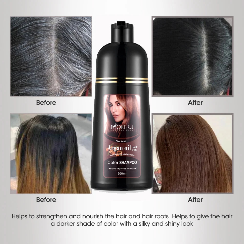 Argan Oil Hair Color Shampoo — Dark Brown | KIMLUD