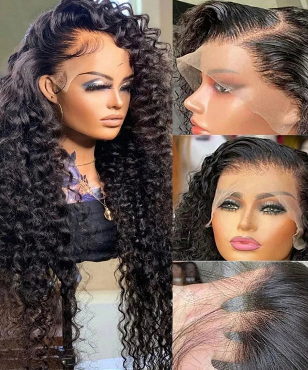 Deep Wave Lace Front Wig – 250% Density – Human Hair – Natural Color | KIMLUD