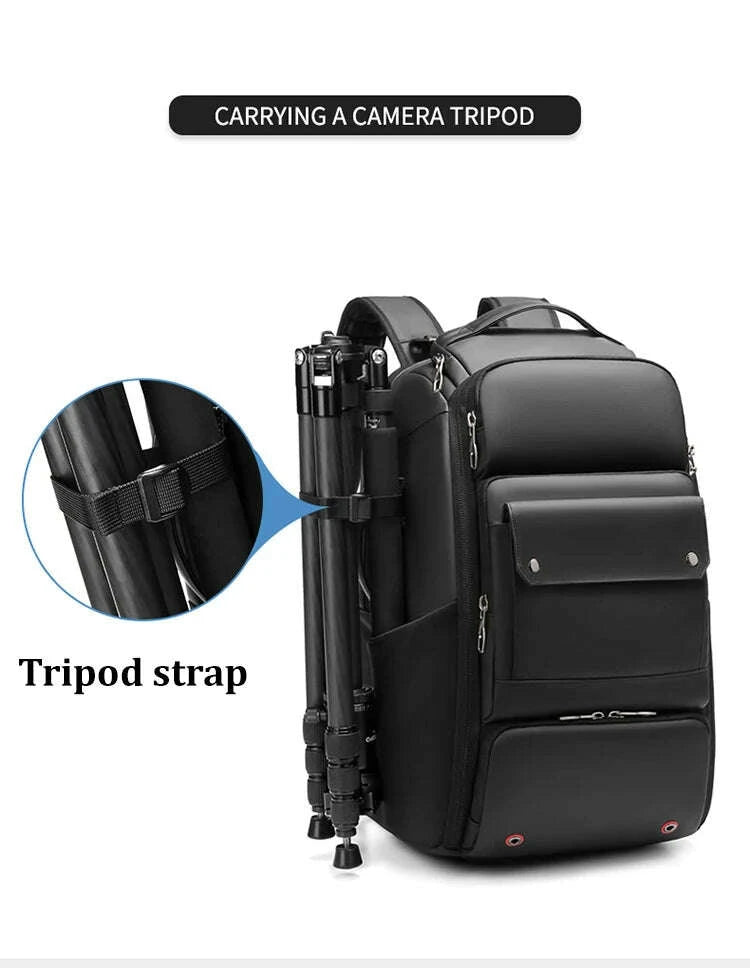 KIMLUD, Men travel Professional SLR camera backpack With tripod bracket Detachable into a Anti-theft 40L travel 17 inch Laptop Backpack, KIMLUD Womens Clothes