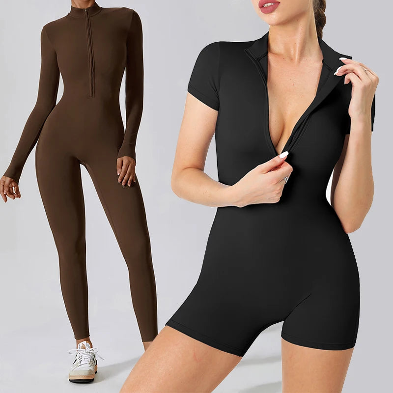 Jumpsuit – Zippered Fleece-Lined Knit – Black | KIMLUD