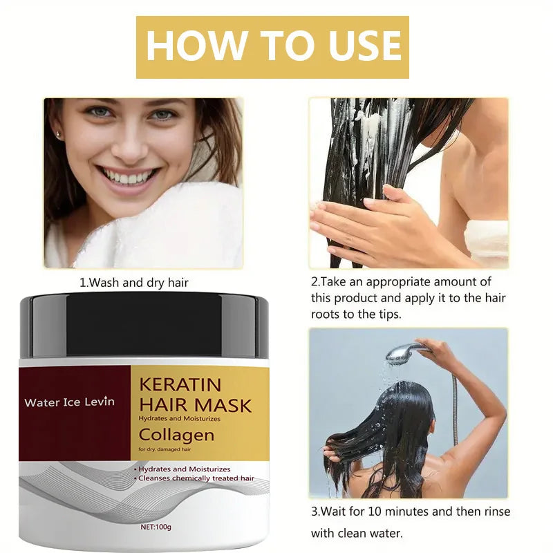 Hydrolyzed Keratin Hair Mask Hydrates And Repairs — Gold | KIMLUD
