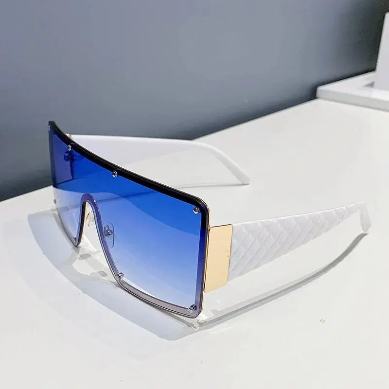 Sunglasses Large Frame Stainless Steel Black | KIMLUD