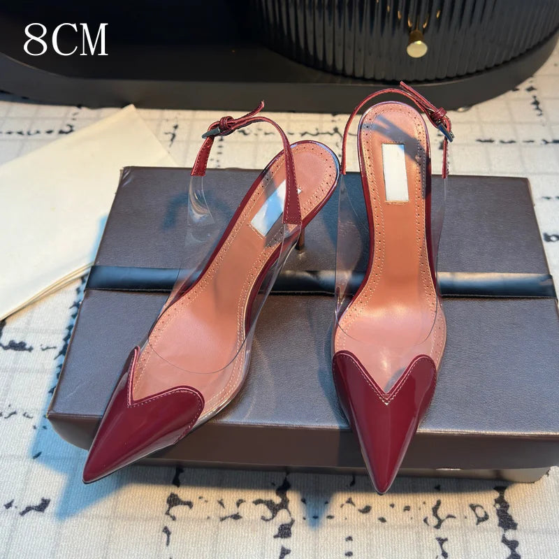 Transparent PVC Pointed Stiletto Pumps — Clear | KIMLUD