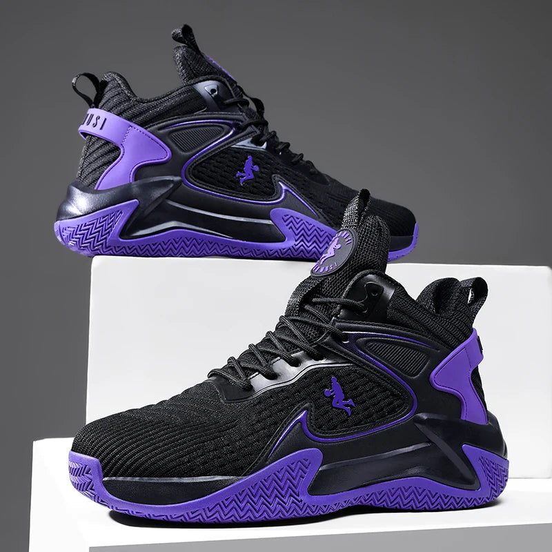 Men's Basketball Shoes Breathable Cushioning Non-Slip Wearable Runing Shoes Gym Training Athletic Basketball Sneakers for Women