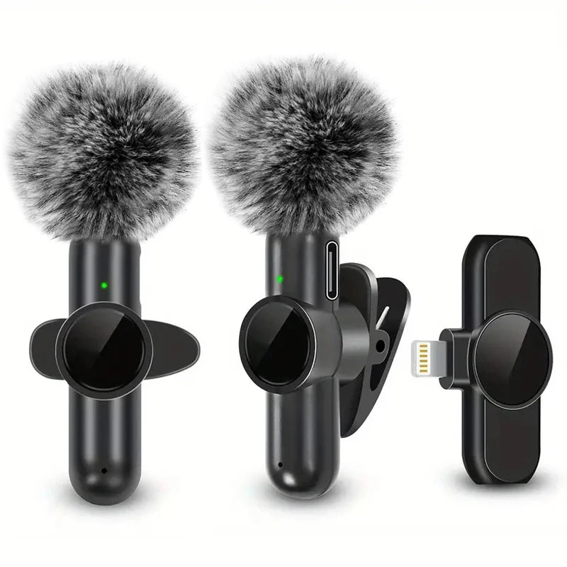 Wireless Lavalier Microphone With Windproof Cover — Black | KIMLUD