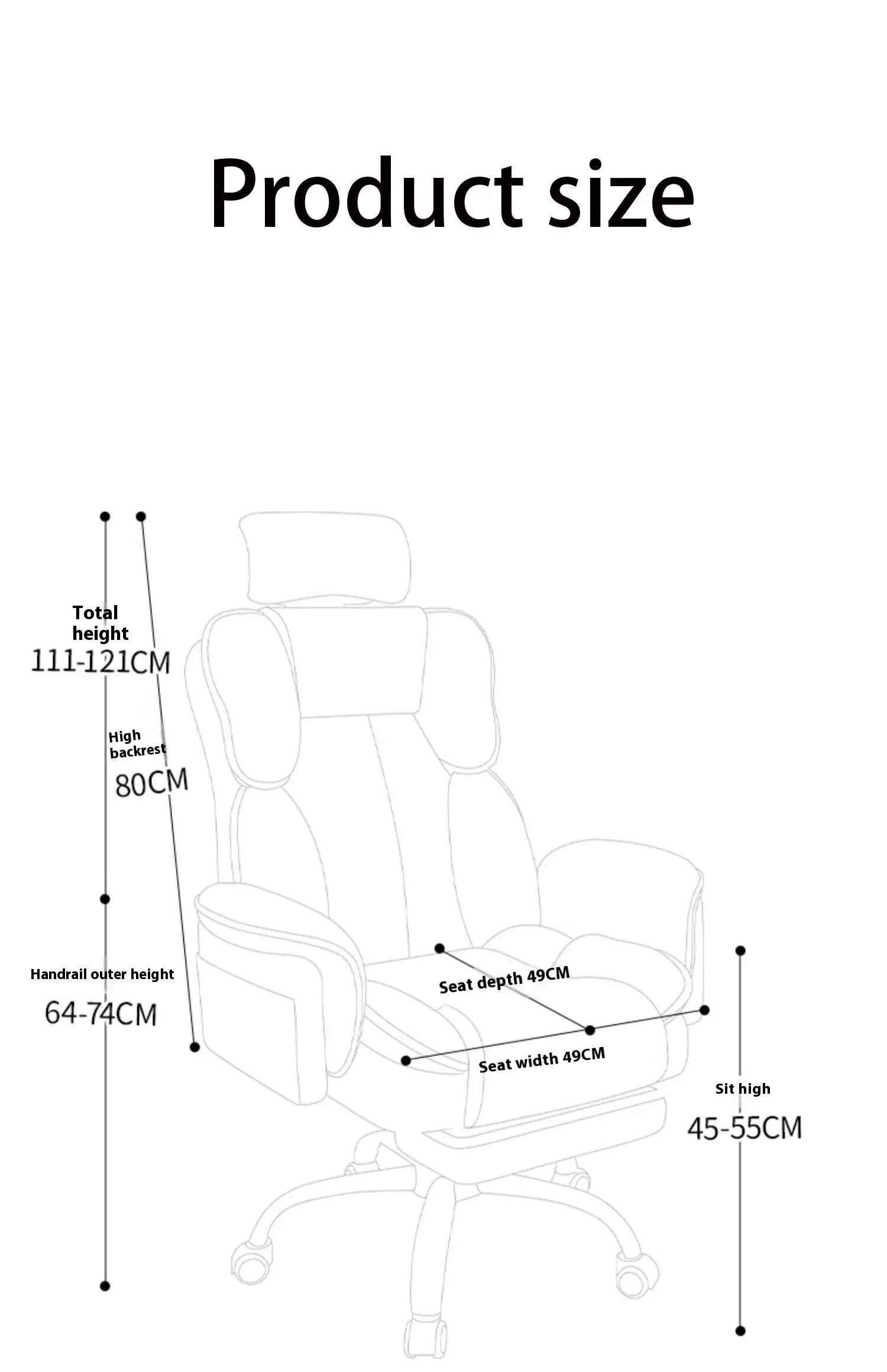 KIMLUD, Office Chair Ergonomic Big Tall Computer Desk Chair with Retractable Adjustable Headrest Leather Chair with Flip up Armrests, KIMLUD Womens Clothes