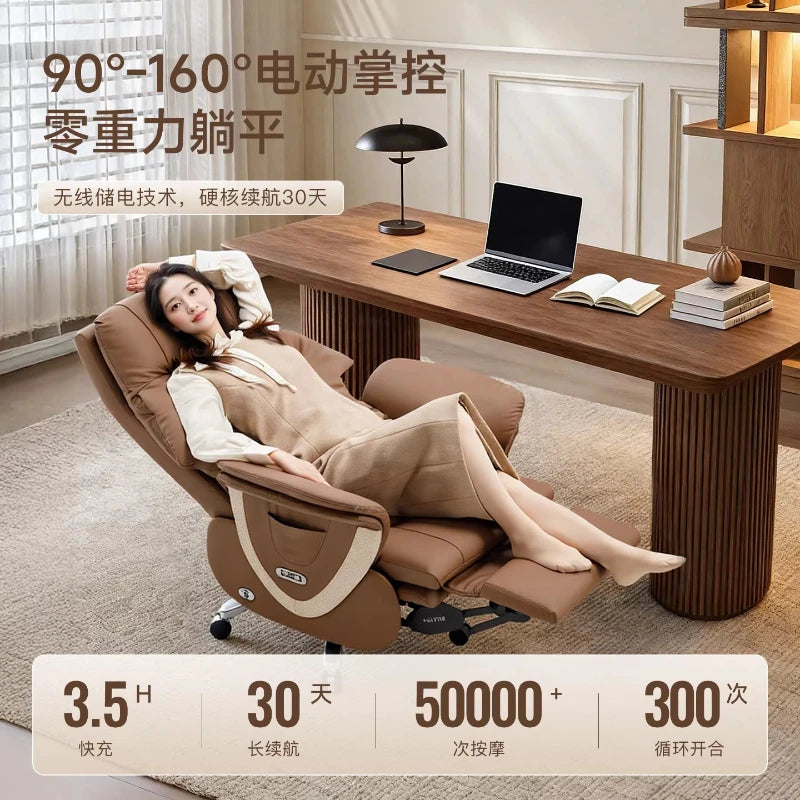 Genuine Leather Solid Executive Chair — Brown | KIMLUD