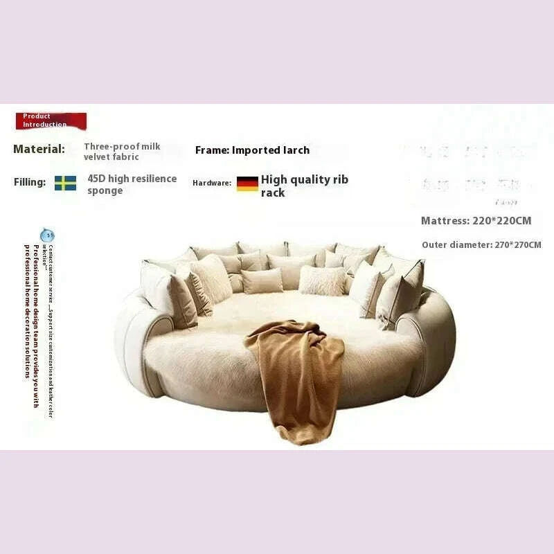 italian-light-luxury-round-bed-cream-wind-bedroom-wedding-bed-princess-aesthetics-fashion-letto-matrimoniale-home-furniturekimlud-womens-fashion-34622187