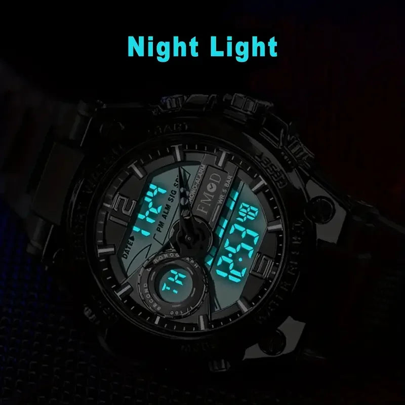 Digital Men Steel Military Wristwatch LED Quartz ClockSport Watch Male Big Watches Men Relogios Masculino