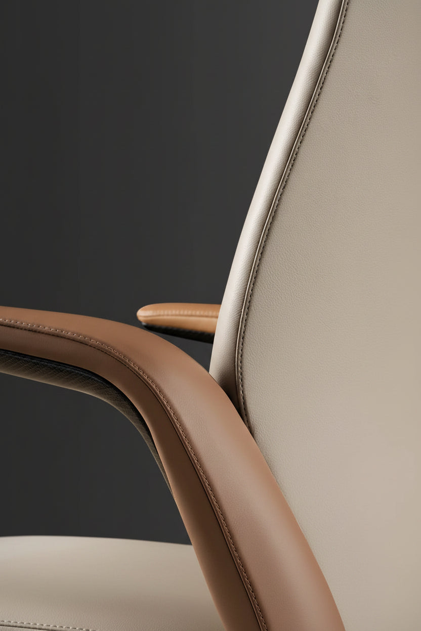 Genuine Leather Ergonomic Executive Office Chair — Black | KIMLUD