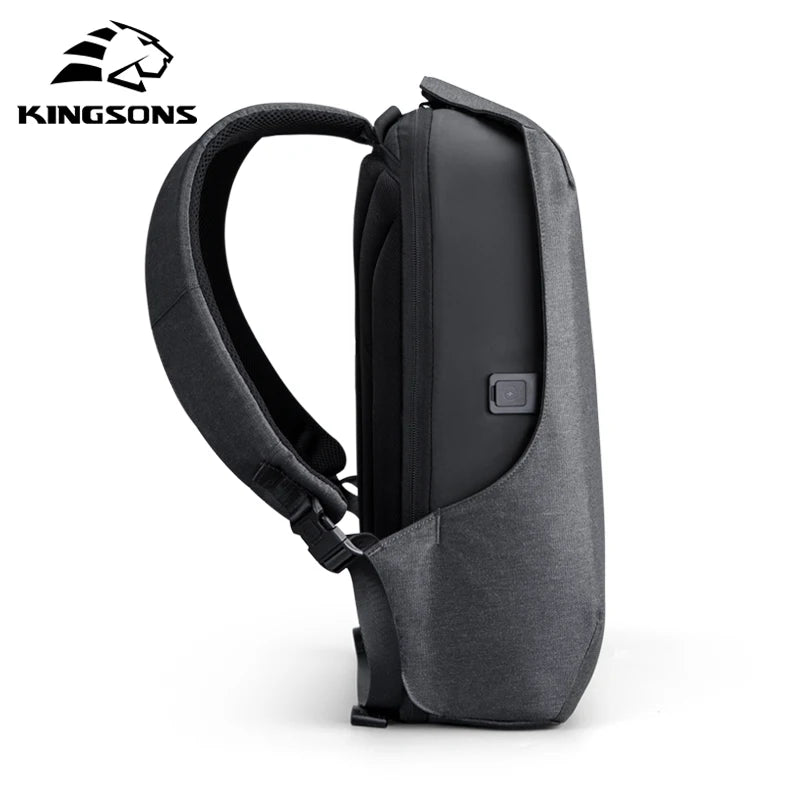 Kingsons Anti-theft Backpack For Men 15.6 inch Laptop W/ USB Charging Waterproof School Bag for College Student Boys