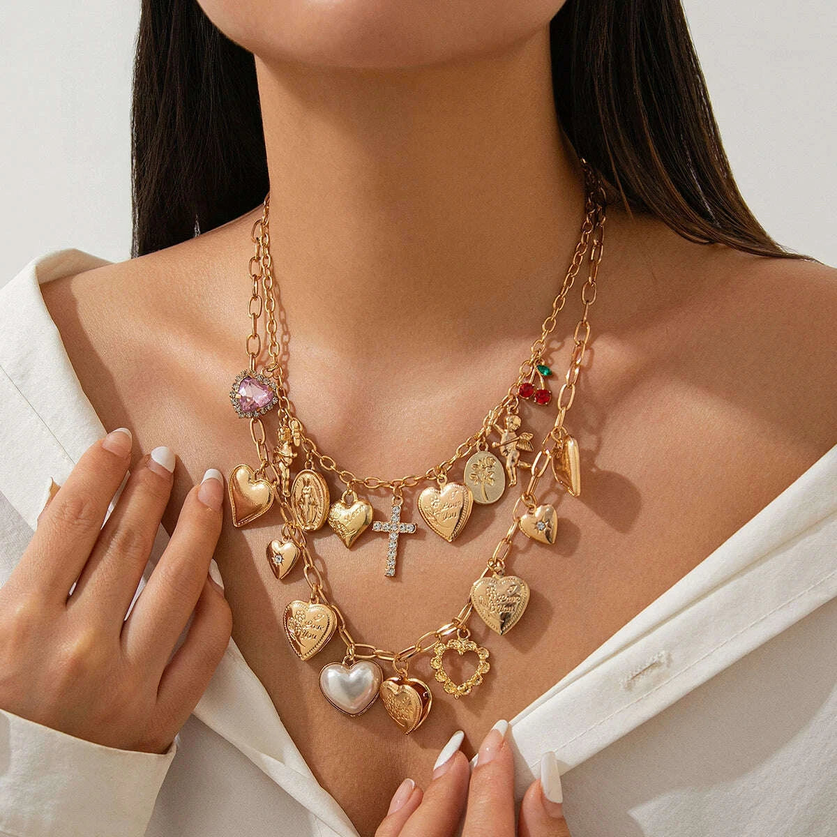 ingemark-2pcsset-punk-classic-metal-chain-necklace-for-women-vintage-love-heart-rhinestone-cross-pendant-new-year-jewelry-gift-kimlud-kimlud-33914503