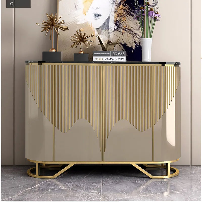 Gold-Toned Cabinet French Narrow Space-Saving — Gold | KIMLUD