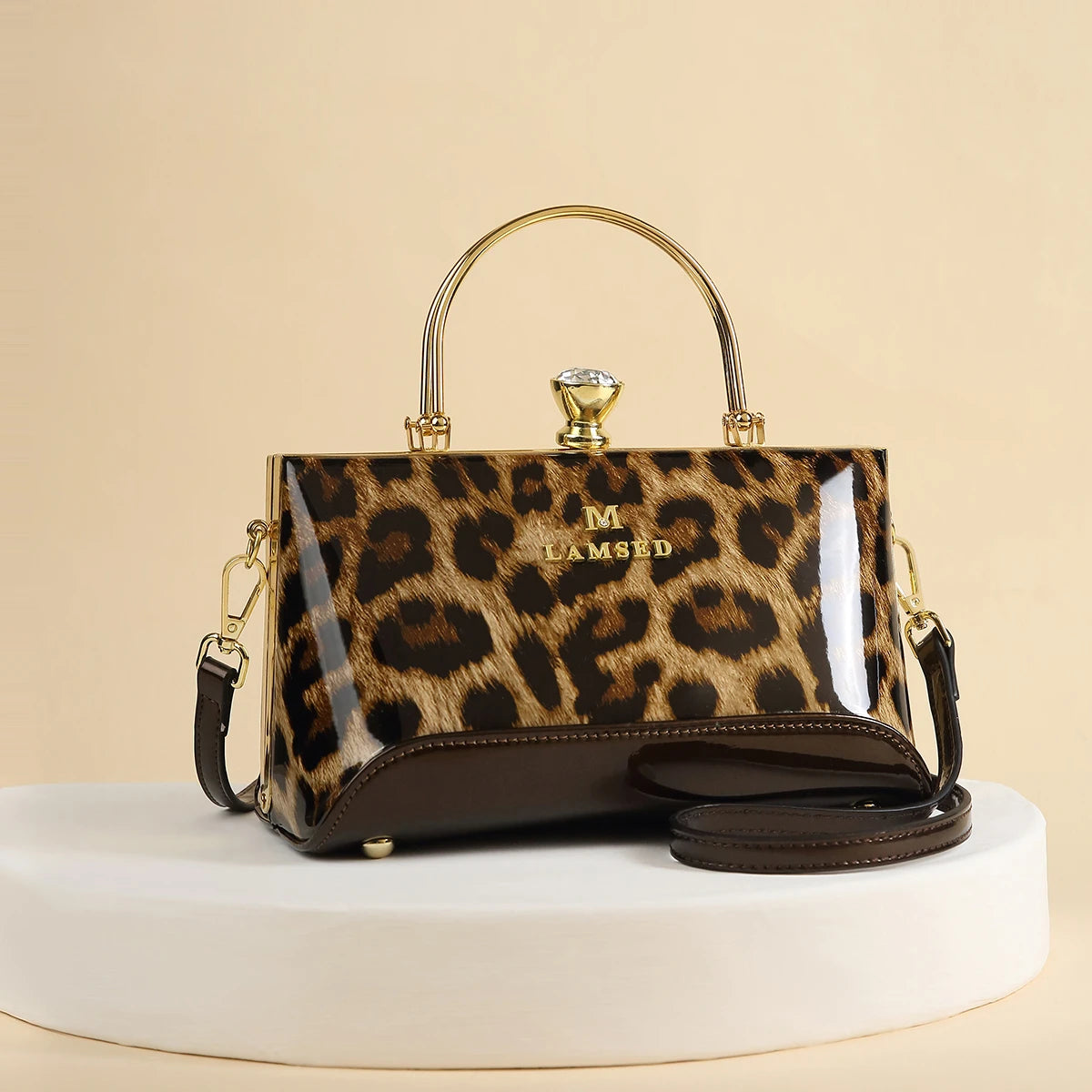 Chic Patent Leather Ladies Handbag - Stylish Top Handle, Spacious Satchel Bag - Timeless Elegance for Fashion-Forward Women