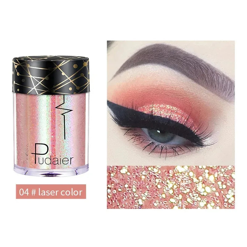 36 Colors Monochrome Eyeshadow Glitter Sequins High Gloss Face Body Glitter Pearlescent Easy-to-color Eye Shadow Festival Makeup