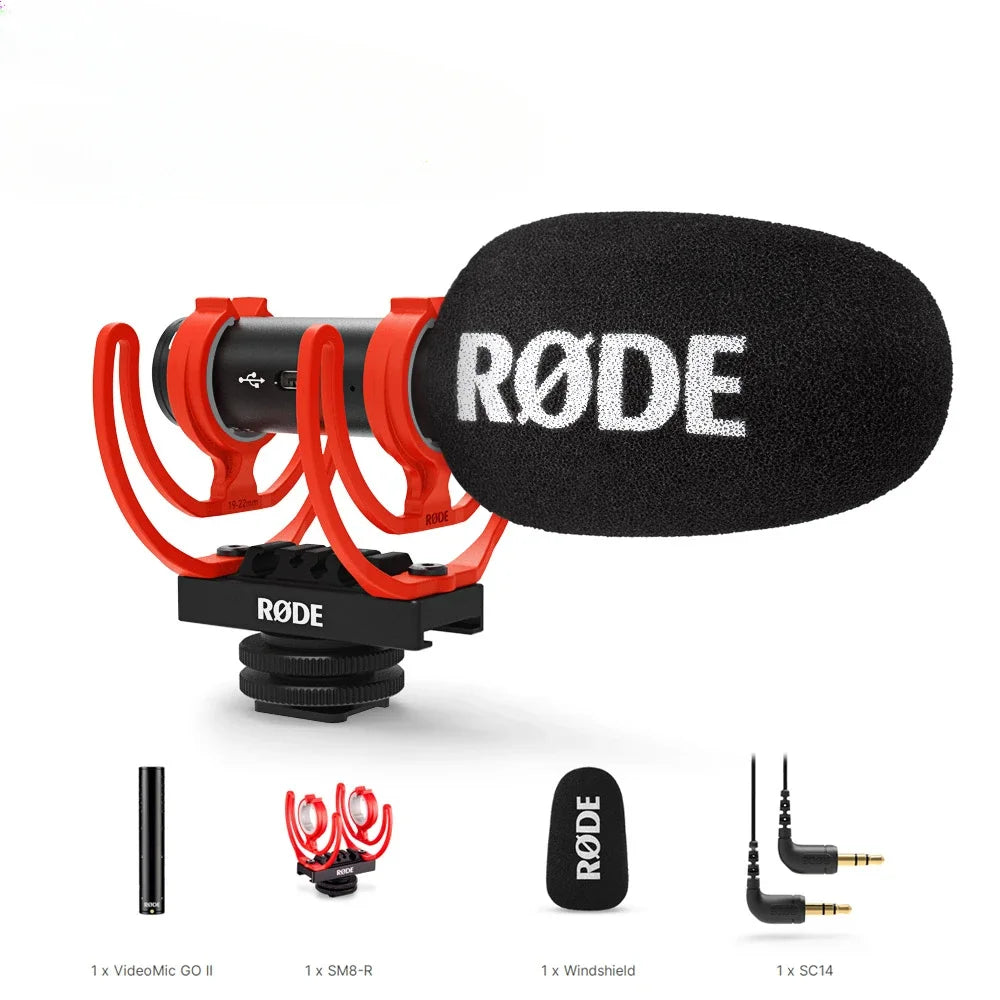 #V For Rode VideoMic GO II Studio Video Microphone for PC Laptop Phone DSLR Camera Streaming Vlog Video Live Recording Microphon