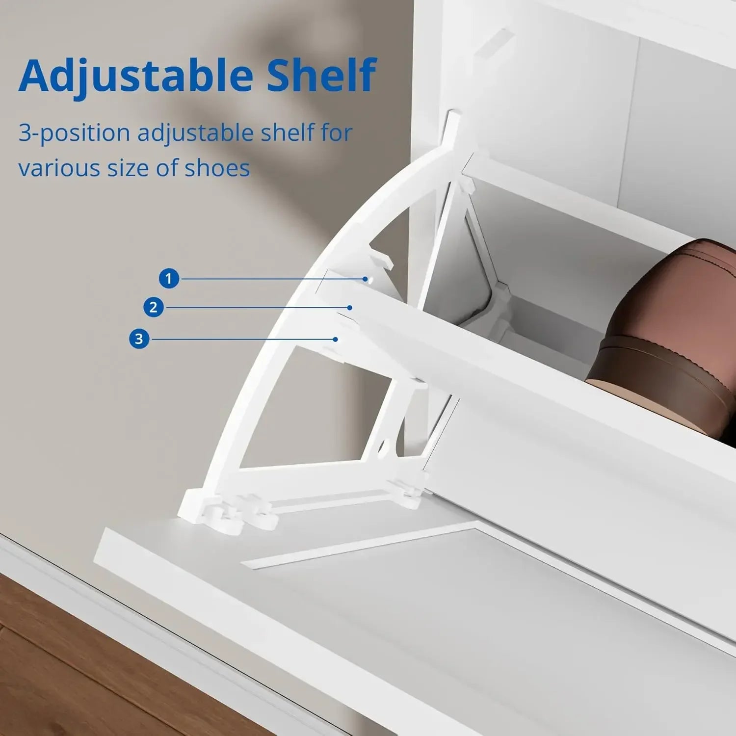 A Adjustable Shelves Slim Natural Rattan Wood Freestanding Shoe Rack Storage Organizer Shoe Cabinet