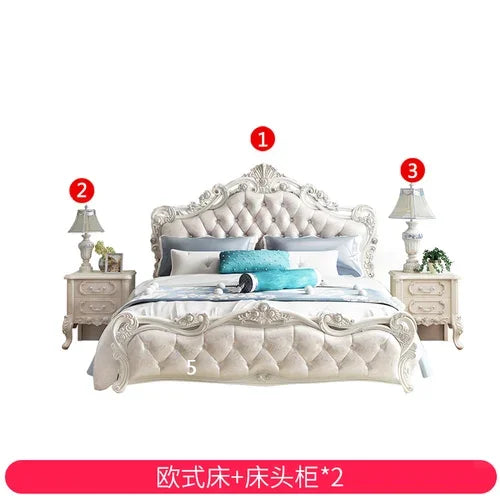 Princess Modern Designer Bedroom Set Double High End Bedding Luxury Bedroom Set Girl Design Letti E Mobili Nordic Furniture