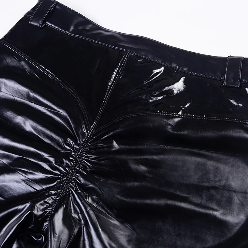Sexy Faux Leather Leggings for Women - Shaping Butt Lift High Waist Slimming Exercise Pants Running Yoga Sports