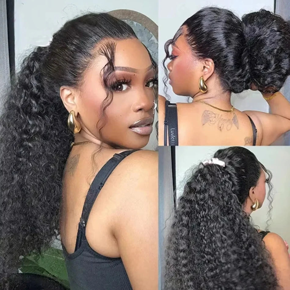 Full Lace Wig – Deep Wave 360 HD Frontal – Human Hair – Medium Brown | KIMLUD