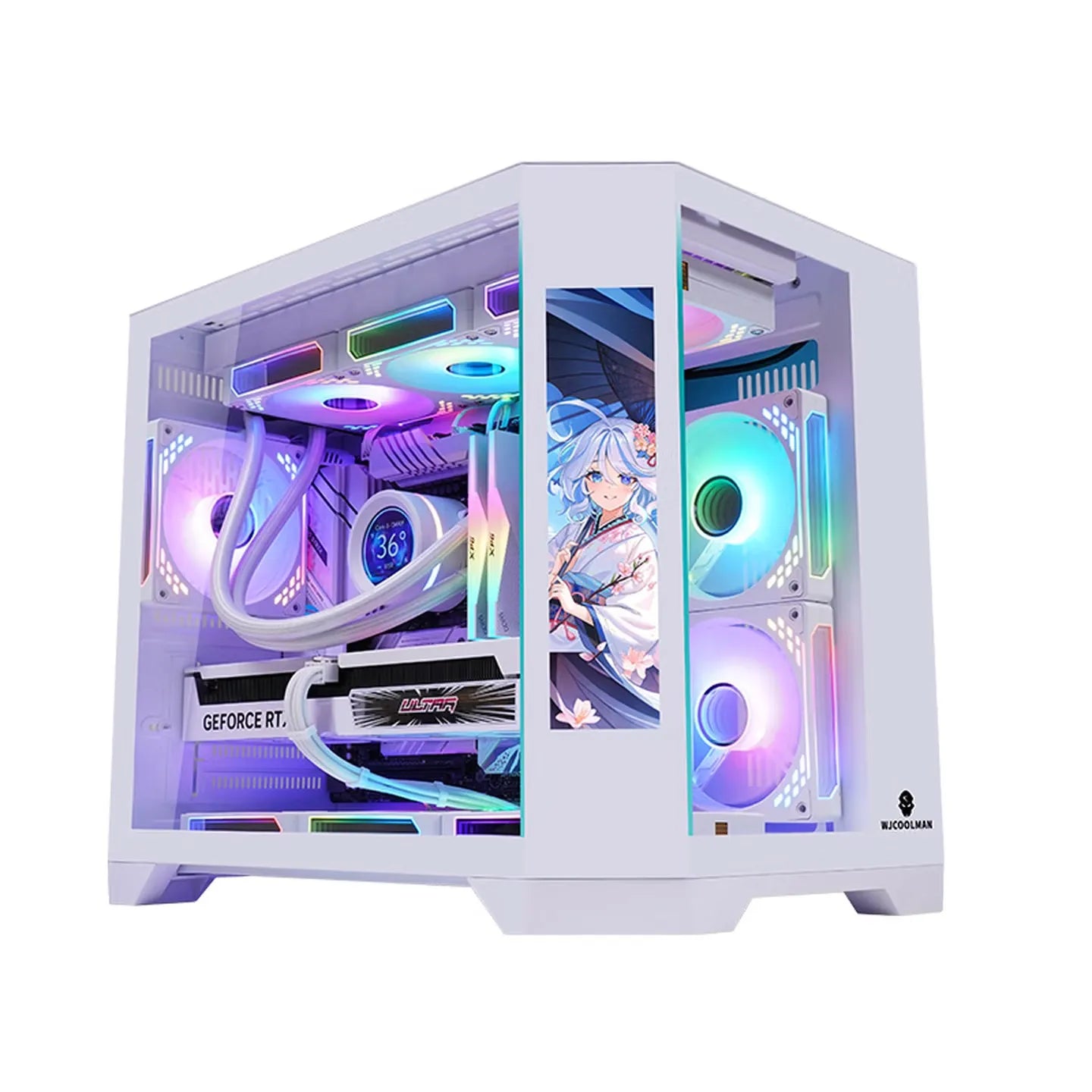 Tempered Glass Desktop Case Dreamer M-ATX Supports 360mm Radiator — White | KIMLUD