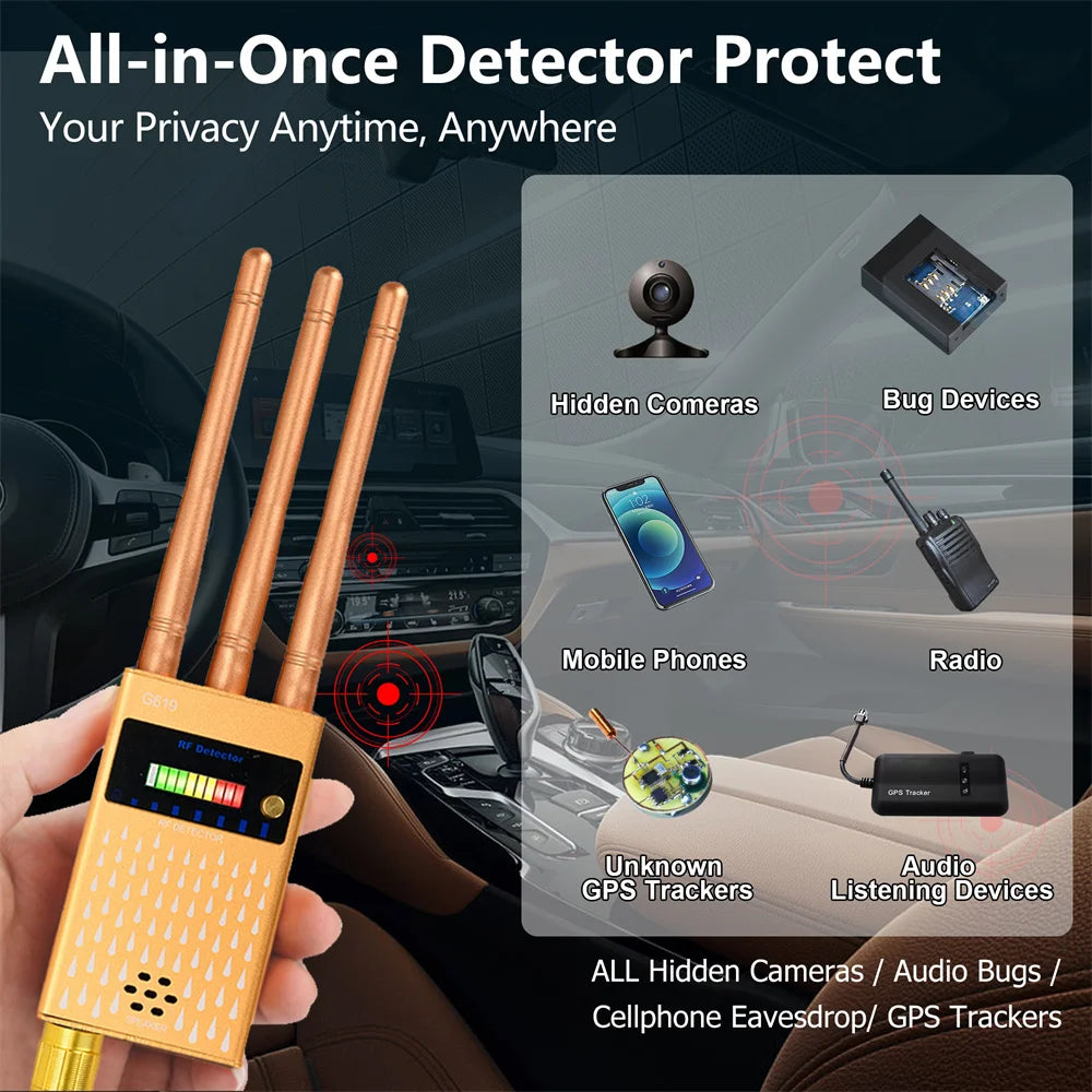 Wireless Anti-Spy Detector Device — Black | KIMLUD