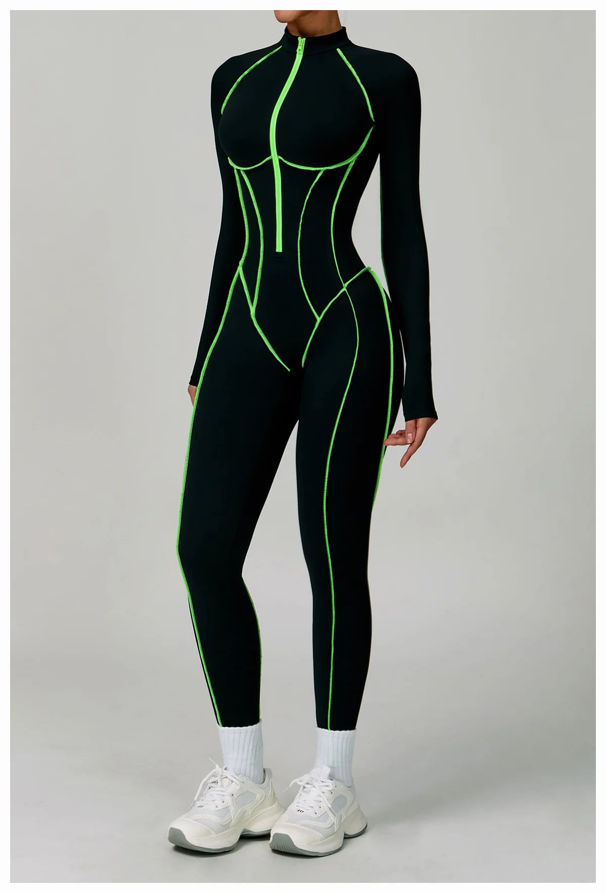 Yoga Bodysuits Women  Breathable Workout Sets Gym Clothes Push Up Fitness Running Sportwear Sexy Zipper Leggings Suit