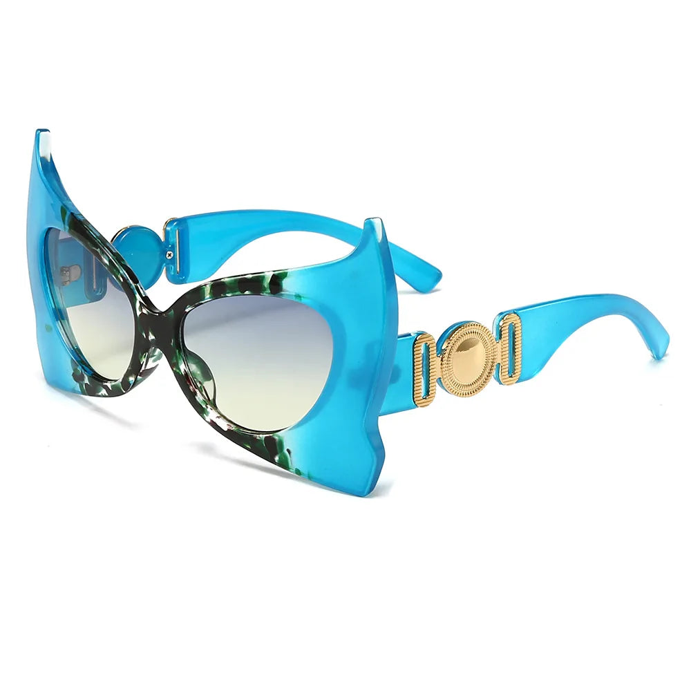 Oversized Tortoiseshell Cat Eye Sunglasses — Orange | KIMLUD