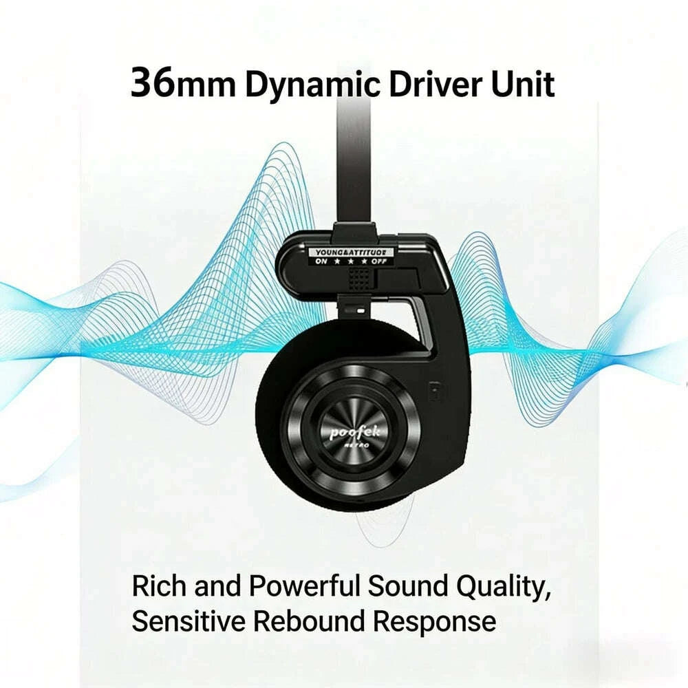 KIMLUD, Foldable Portable Retro Style Wireless Headphones Bluetooth 5.3 HIFI Stereo Noise Reduction Long Battery Life Over-ear Earphones, KIMLUD Womens Clothes