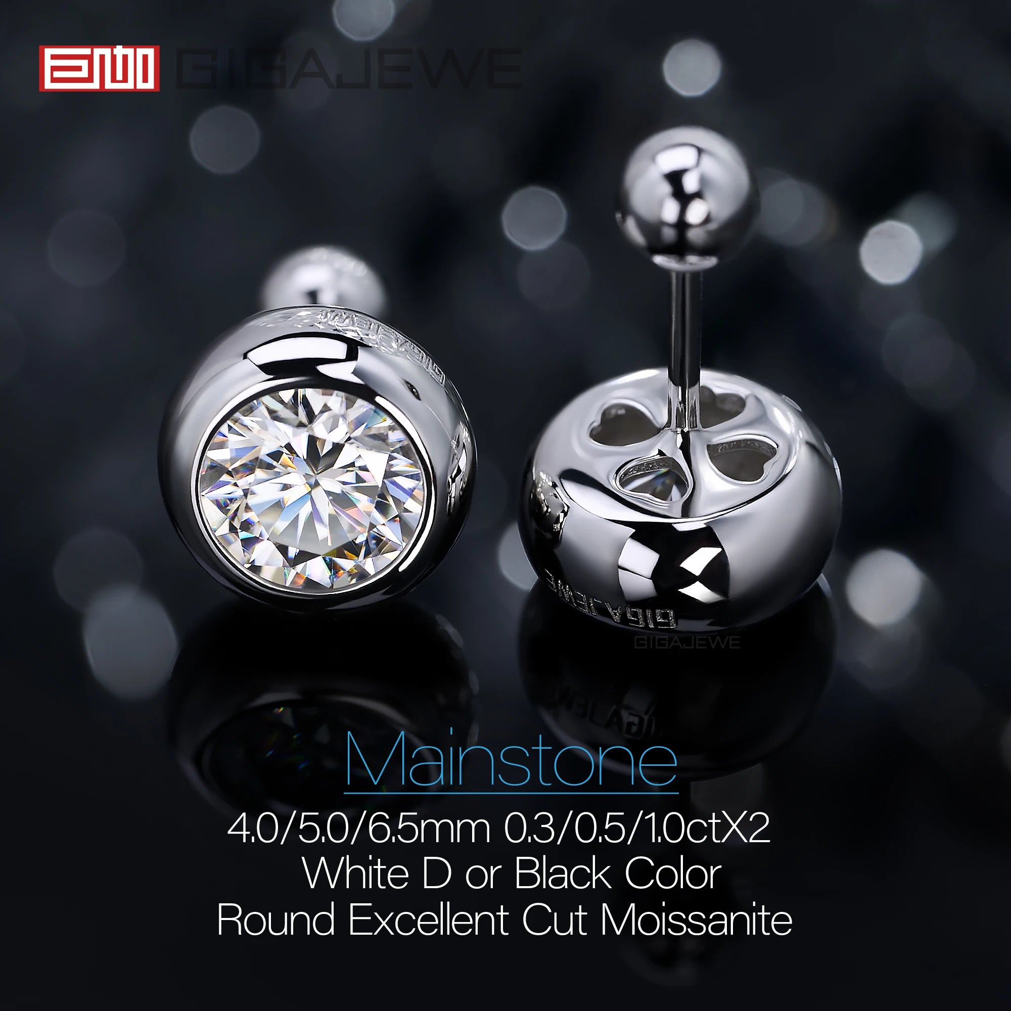 GIGAJEWE Bubble Earrings Moissanite White D Color VVS1 S925 Silver 18K Gold Plated Diamond Test Passed Jewelry Woman Wife Gift