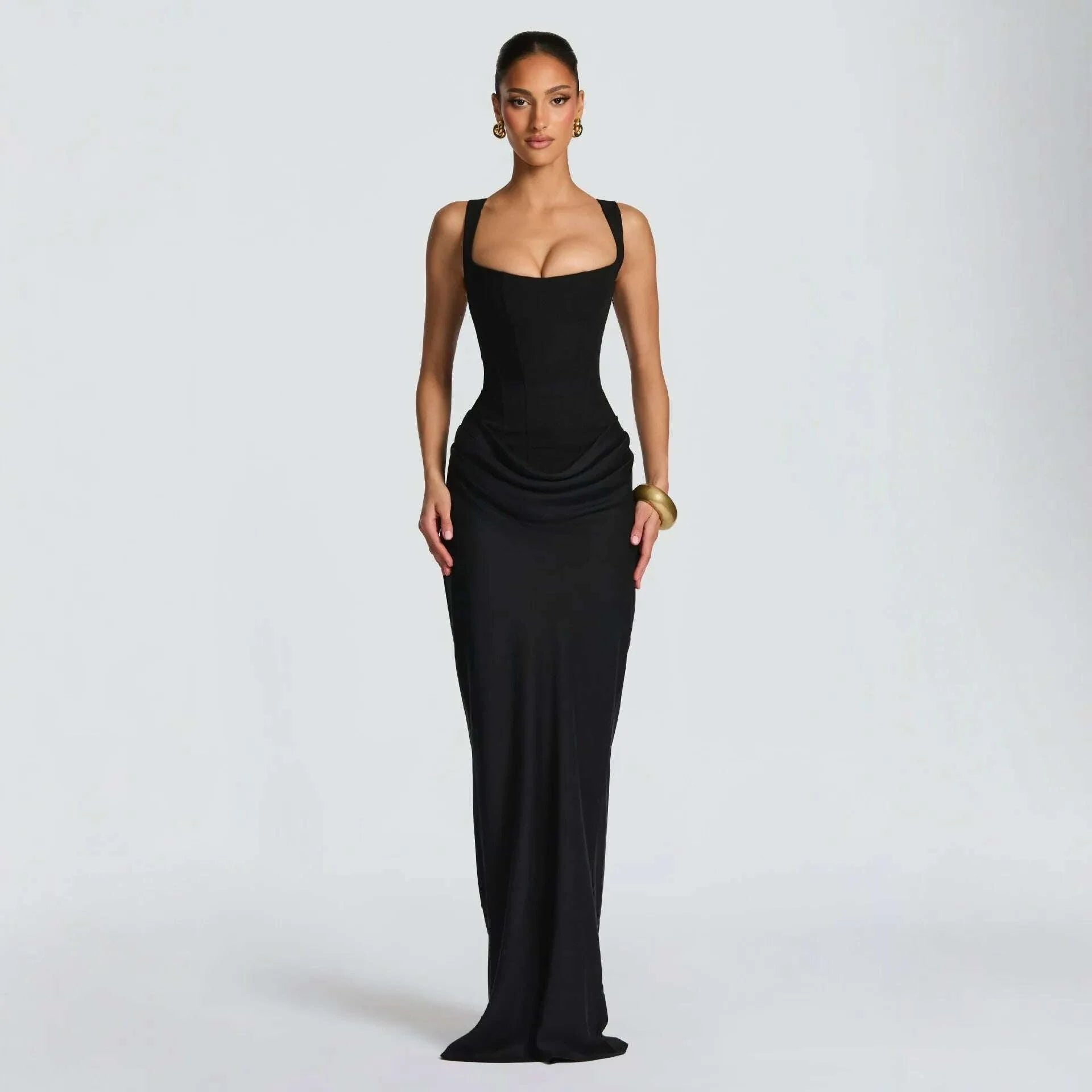 womens-casual-long-sleeved-slim-fit-fishbone-pure-desire-suspender-jumpsuit-long-skirt-slim-fit-solid-color-hip-hugging-dresskimludkimlud-35578169