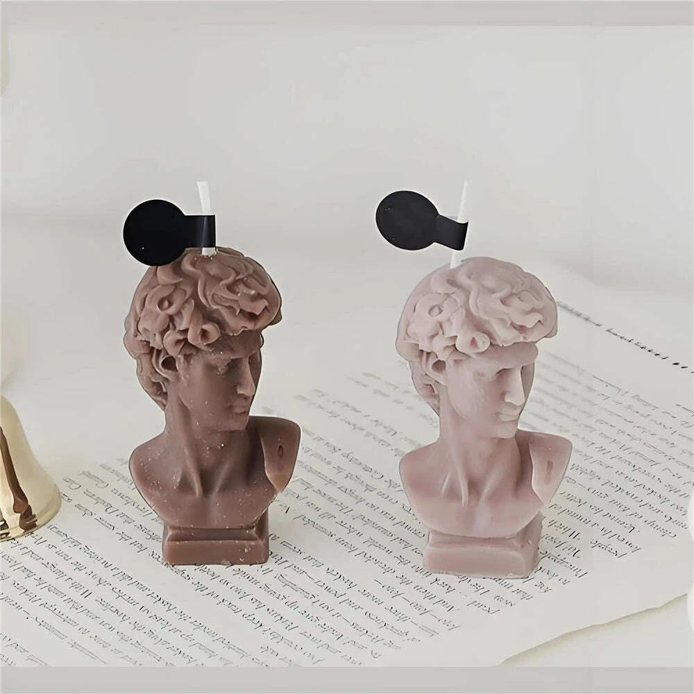 KIMLUD, Fruit scented candles, natural plant scented white tea, lavender, David sculpted Aromatherapy candles 4.5X6.5cm, KIMLUD Womens Clothes