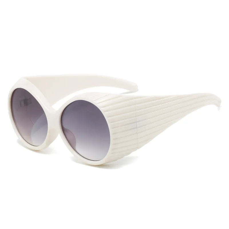 Punk Polycarbonate Solid Sunglasses — Black | KIMLUD
