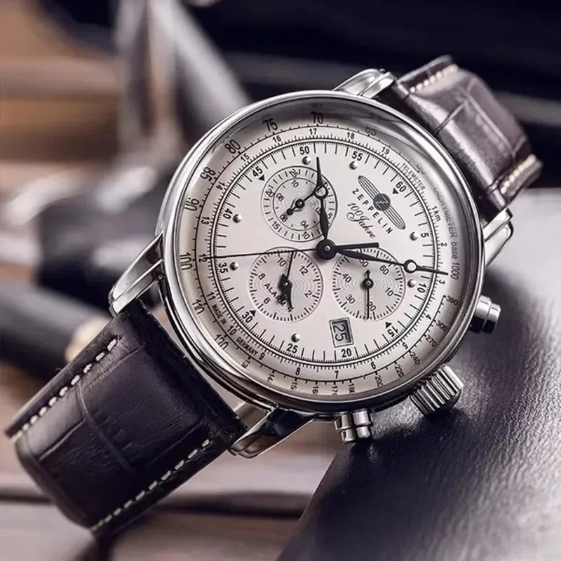 Premium Full Grain Leather Strap Watch — Black | KIMLUD