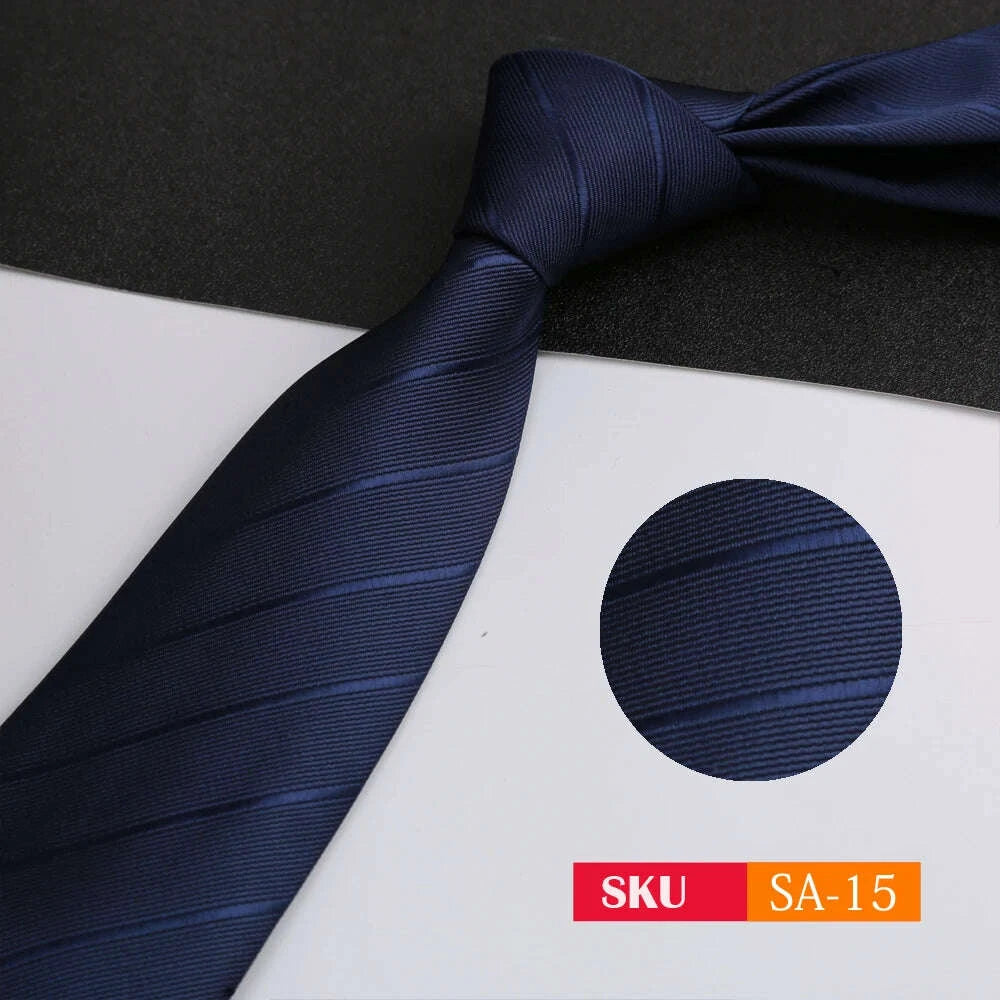 KIMLUD, Luxury 8CM Mens Ties Necktie Solid Twill Stripes Plaids Ties For Man Groom Neck Tie For Business Party, KIMLUD Womens Clothes