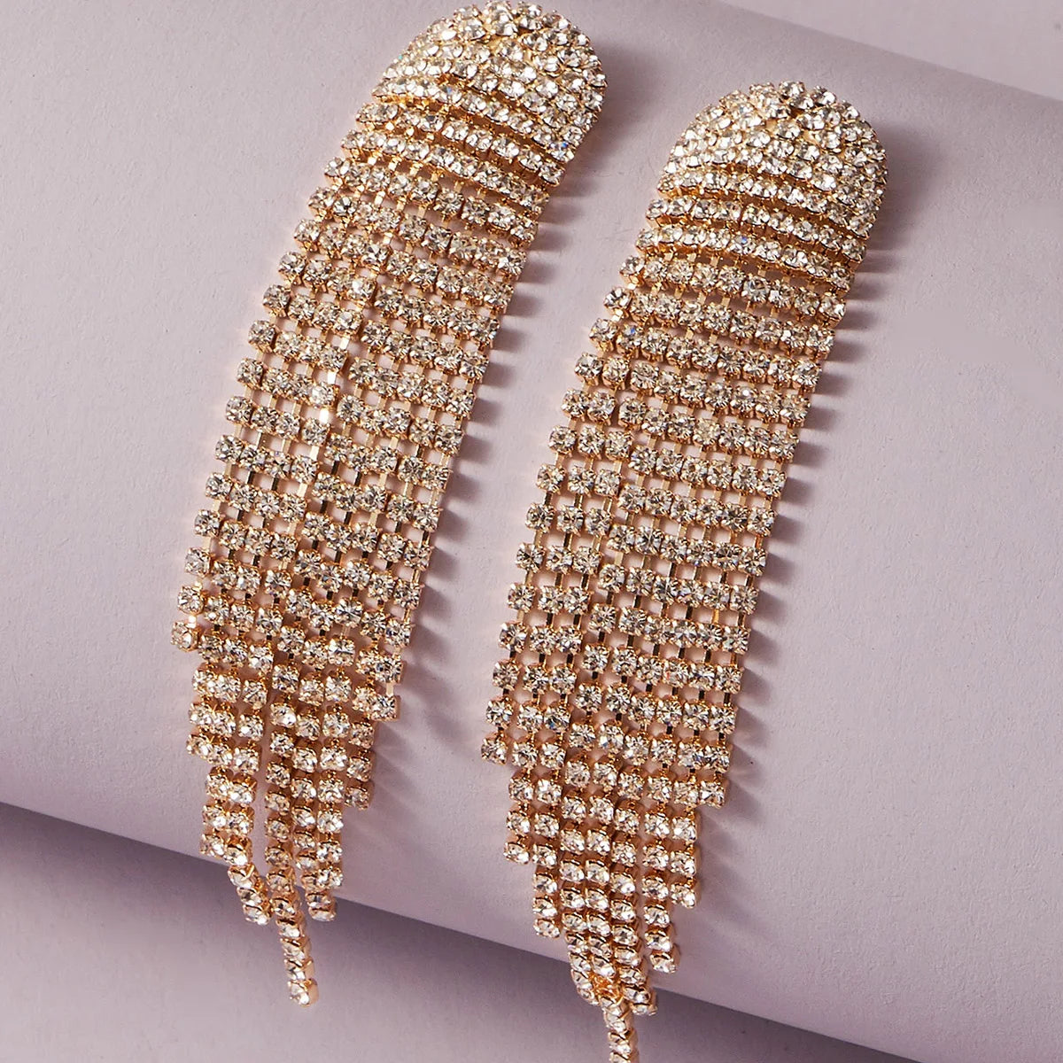 2PC Women's Fashion Copper Claw Chain Long Tassel Earrings Outdoor Travel Carnival Banquet Party Holiday Dressing Gift-233