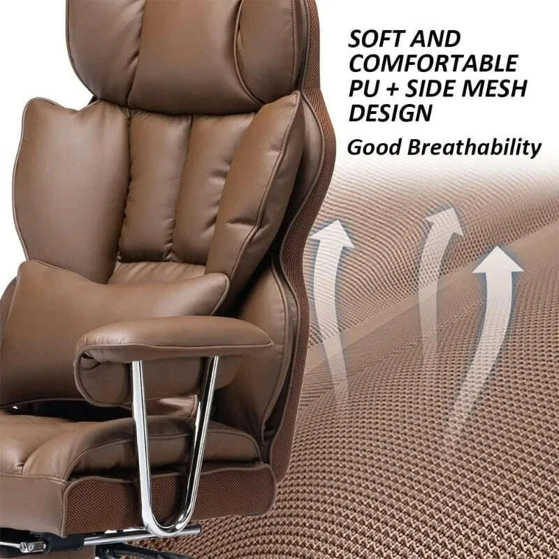 KIMLUD, Big and Tall Office Chair 400lbs – PU Leather Executive Office Chair with Lumbar Support & Leg Rest, Heavy-Duty Computer, KIMLUD Womens Clothes