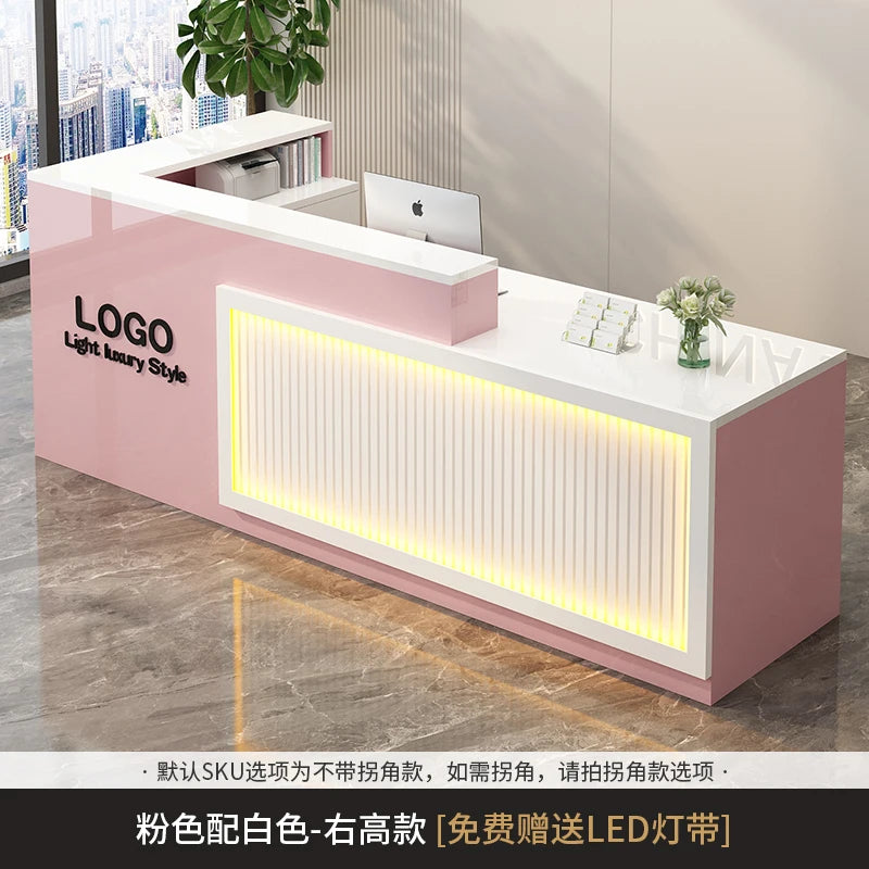 Contemporary Reception Desk Decor Set Customizable — Black | KIMLUD