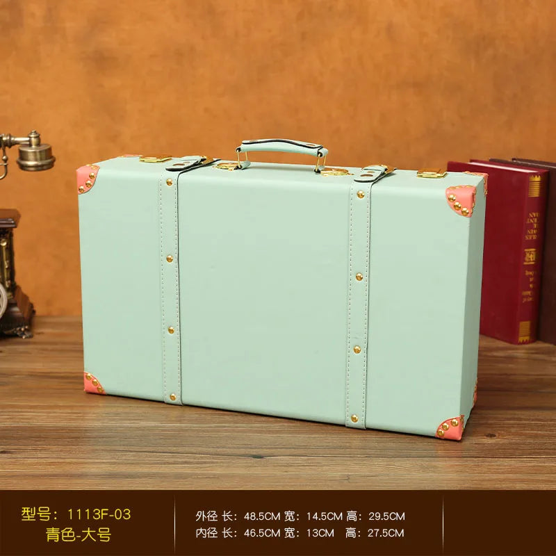 Luxurious Vintage Trunk Suitcases Leather — Brown | KIMLUD
